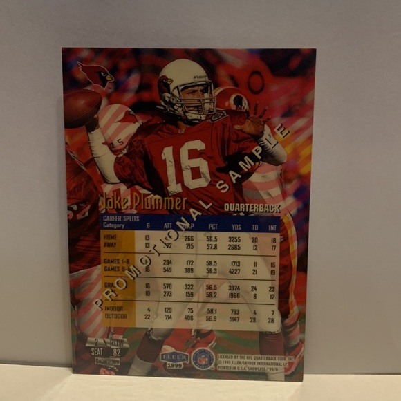 1999 Flair Showcase Promotional Sample Jake Plummer Arizona Cardinals #2 (MISC7) - Picture 2 of 2